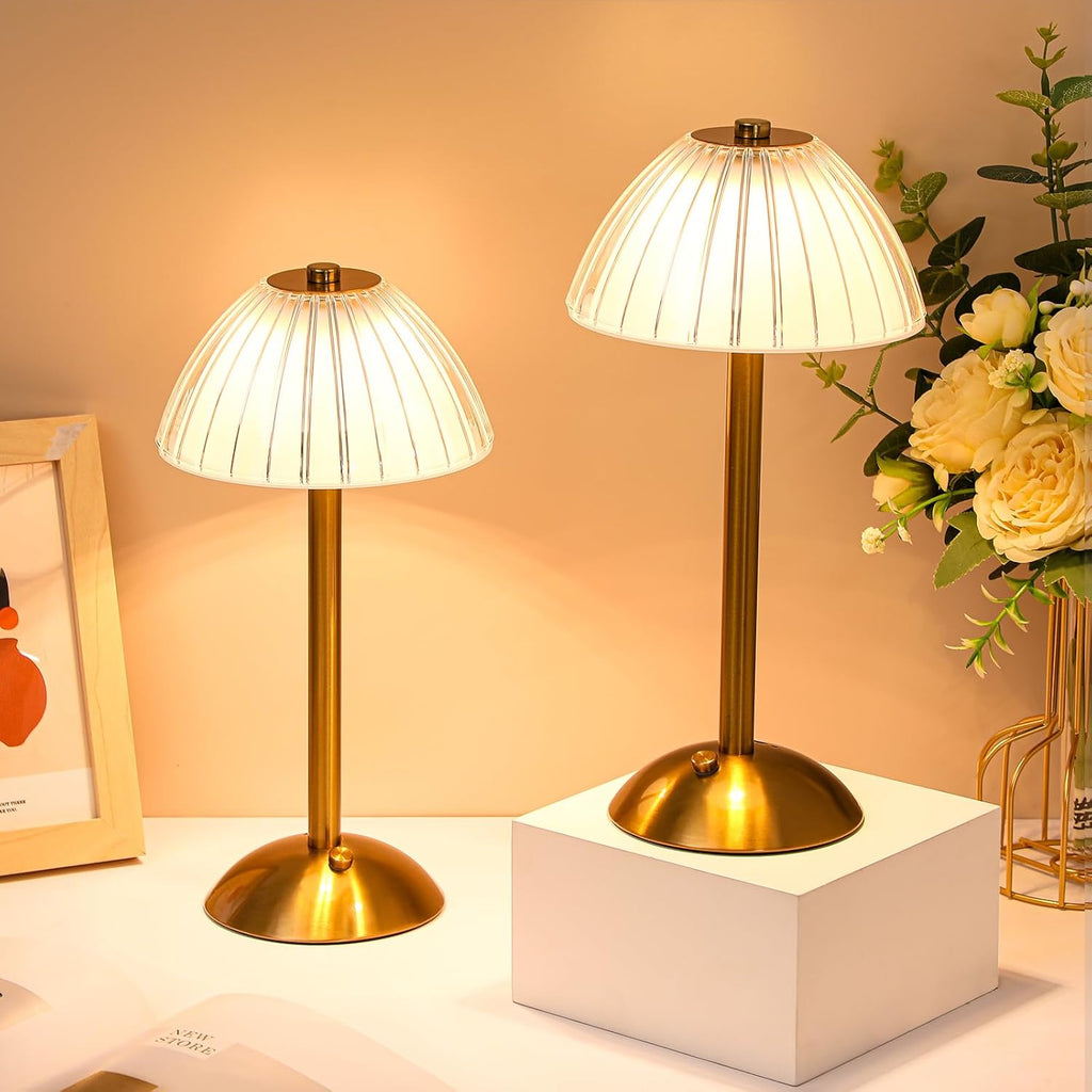 Liliful 4 Pcs Cordless Table Lamp Rechargeable Touch LED Small Gold Portable Battery Operated USB-c Desk Lamp 3 Color Dimmable for…
