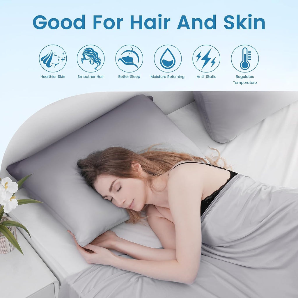 Luxear Cooling Pillow Cases, 2 Pack King Size Arc-Chill Q-max > 0.5 Gradient Cool Pillowcases for Hair Skin, Breathable Silky Cooling Summer…