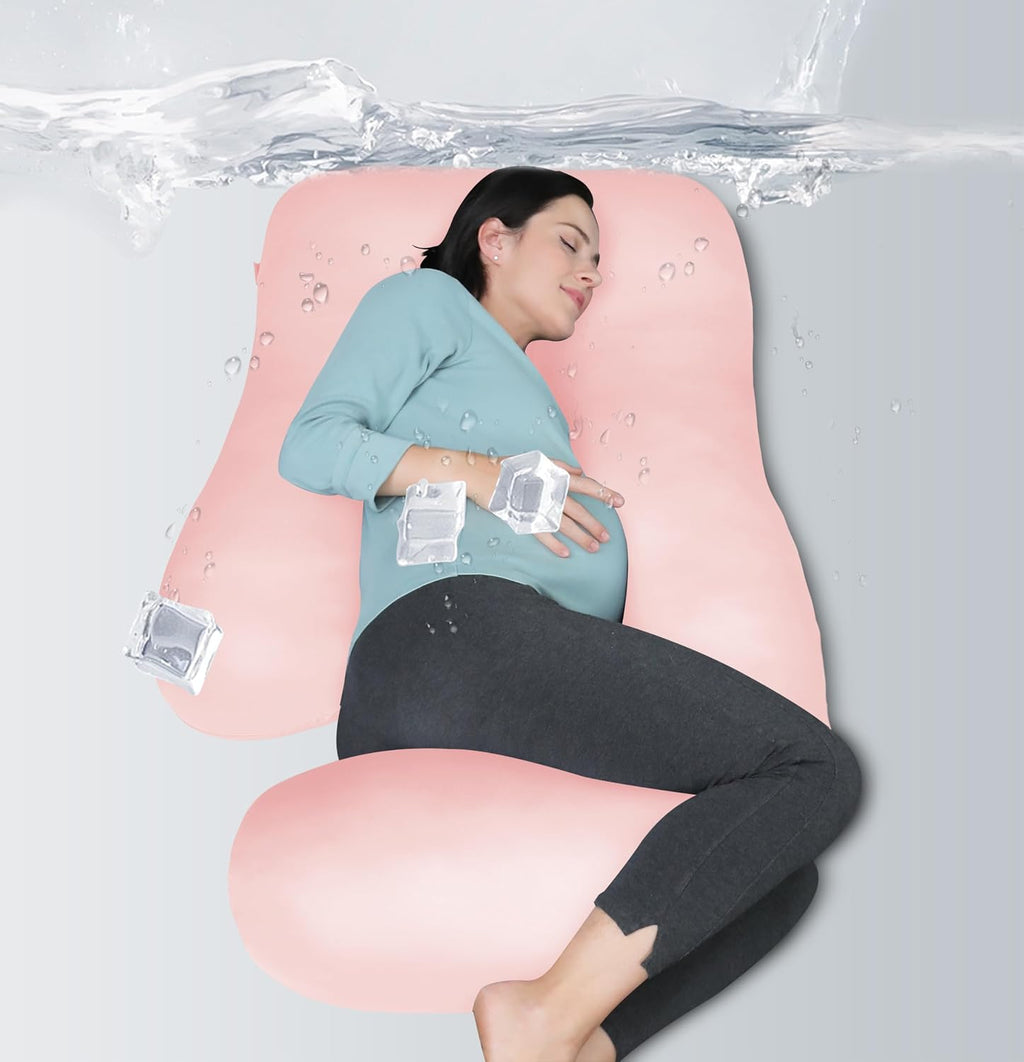 Moonpark MOON PARK Pregnancy Pillows for Sleeping - U Shaped Full Body Maternity Pillow with Removable Cover - Support for Back, Legs, Bell…