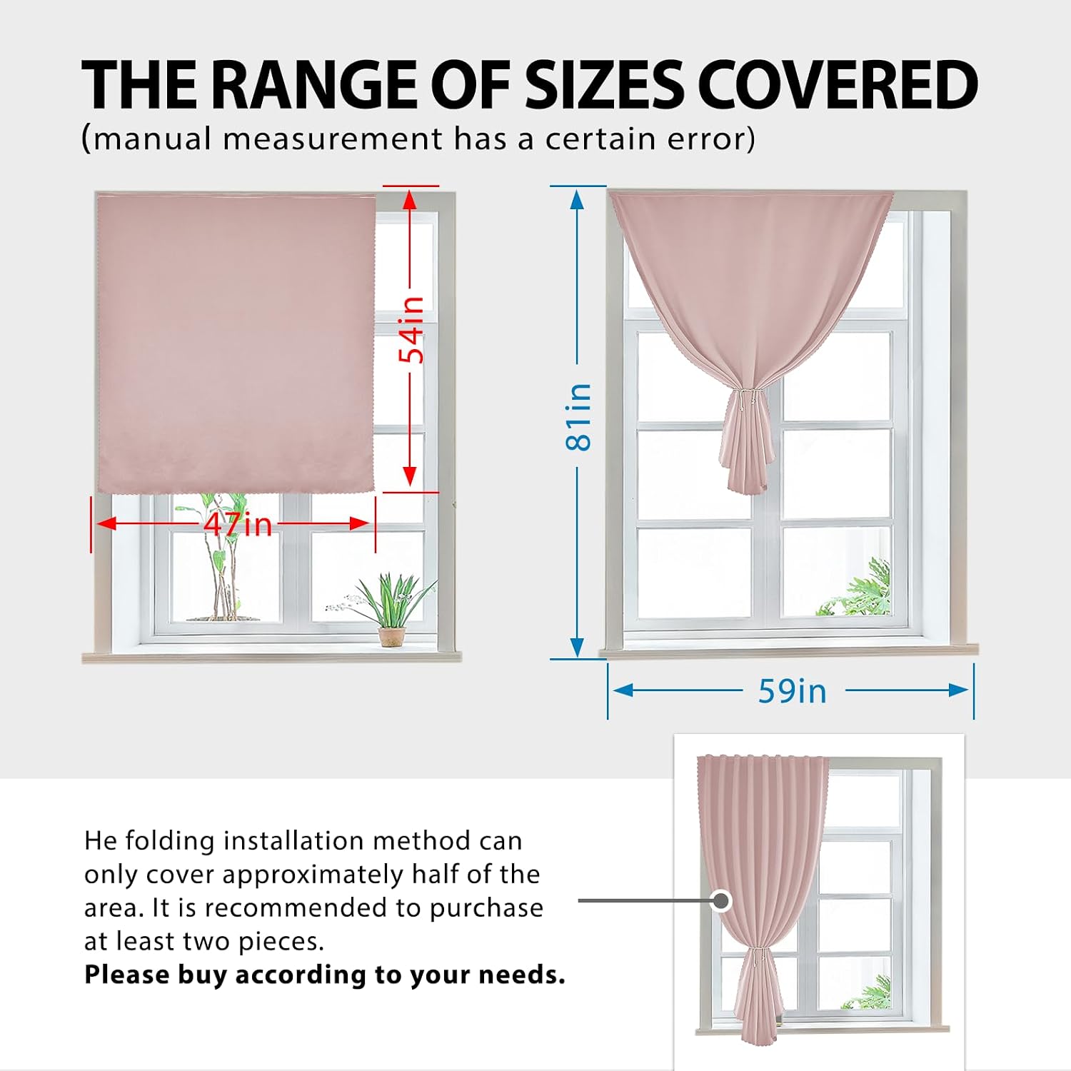 Jilron Autohesion Curtains for Windows, Bedroom Blackout Curtains for - Thermal Lnsulated No Drill Curtains Room Darkening Black Small Drape…