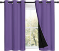 Nicetown 100% Blackout Short Curtains with Black Liners, 2 Panels, 37"W by 40"L, Lilac Purple, Solid Thermal Insulated Full Blackout 2-Laye…