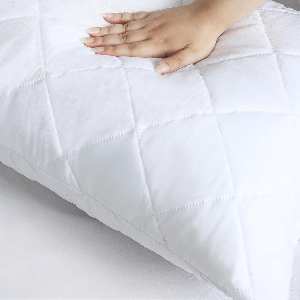 Cotton Passion Quilted Waterproof Pillow Protectors, Standard Size Pack of 2 Zippered Pillowcases, Breathable Protective Pillow Encasement…