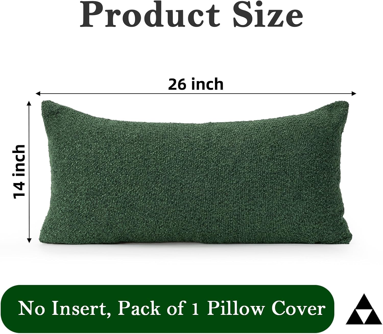 JoraLion 14x26 inch Boucle Lumbar Pillow Cover, Forest Elf Woven Texture Neutral Long Pillow Cover Breathable Cushion Case for Couch Sofa…