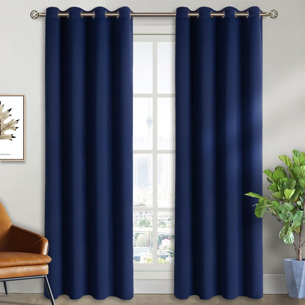 BGment Blackout Curtains for Living Room - Grommet Thermal Insulated Room Darkening Curtains for Bedroom, Set of 2 Panels (52 x 84 Inch, Na…