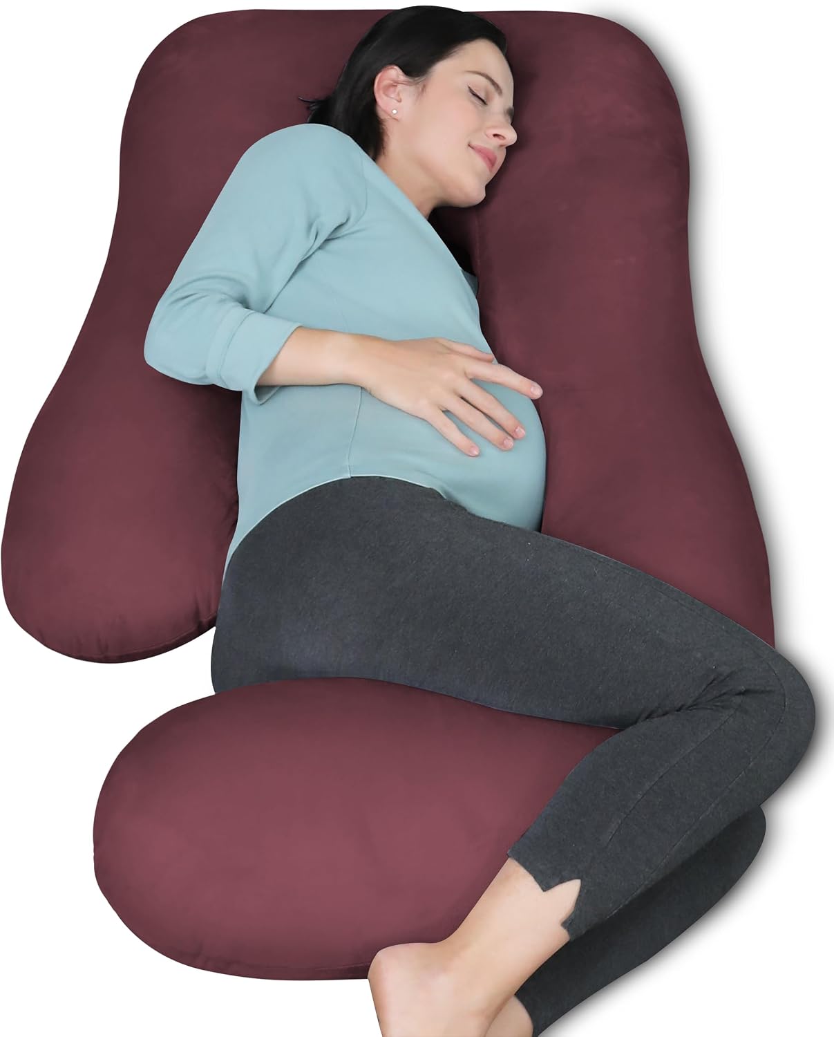 Moonpark MOON PARK Pregnancy Pillows for Sleeping - U Shaped Full Body Maternity Pillow with Removable Cover - Support for Back, Legs, Bell…