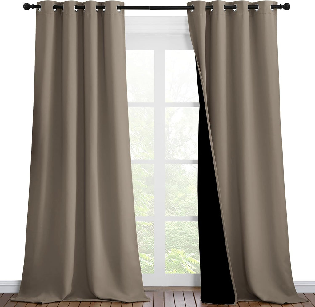 Nicetown 100% Blackout Blinds, Set of 2, 46 inches x 102 inches, Laundry Room Decor Window Treatment Curtains for Large Patio Sliding Door,…