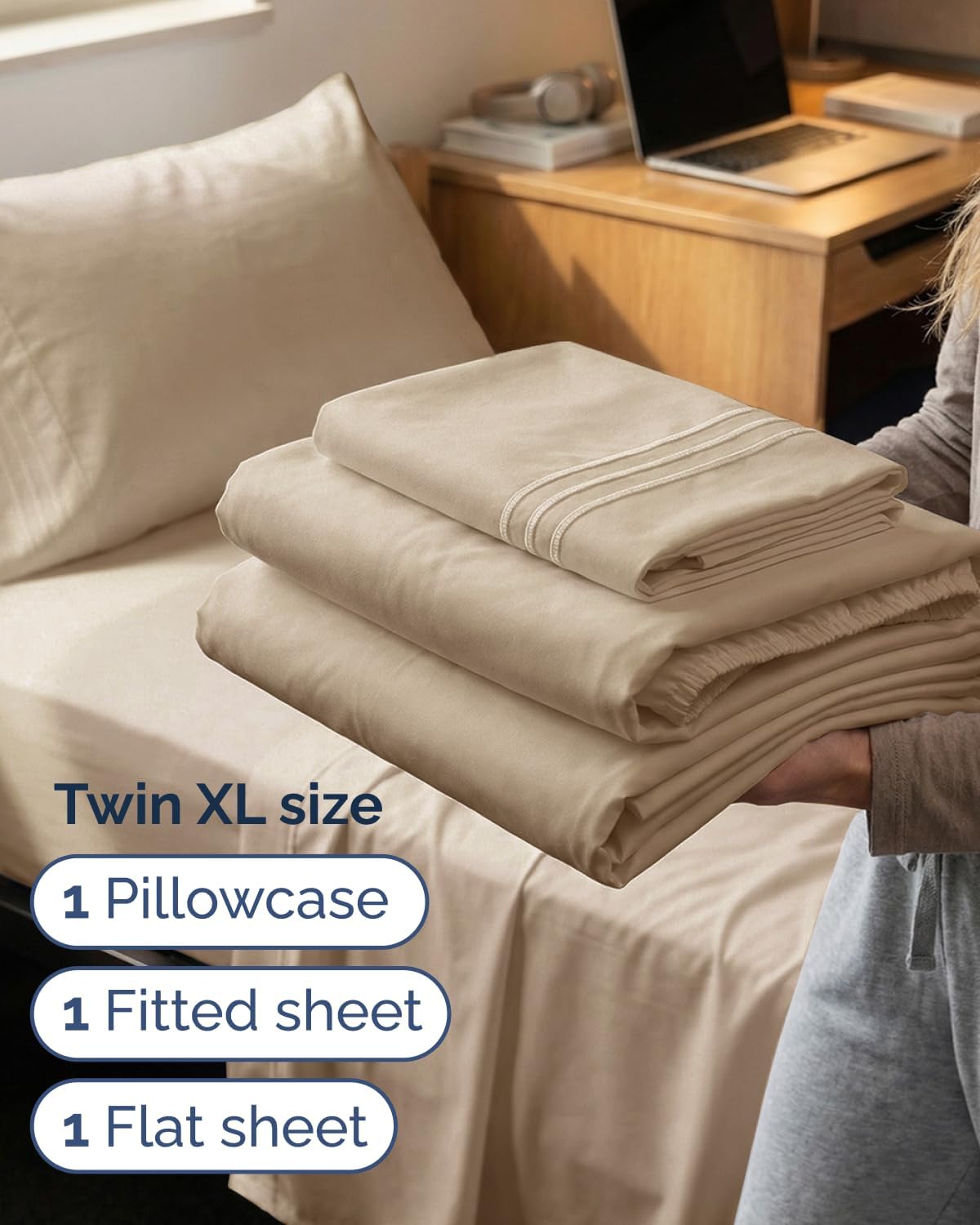 Twin XL Size 3 Piece Sheet Set - Comfy Breathable & Cooling Sheets - Hotel Luxury Bed Sheets for Women & Men - Deep Pockets, Easy-Fit…