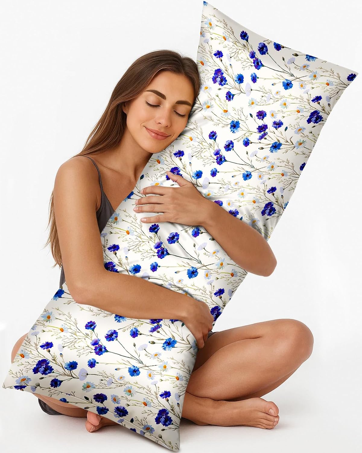 MissAdola Miss Adola Silk Body Pillow Cover with Zipper - 20x54 Inch Silk Long Pillow Case for Women Ladies Adults Soft Bed Decorative Cute…