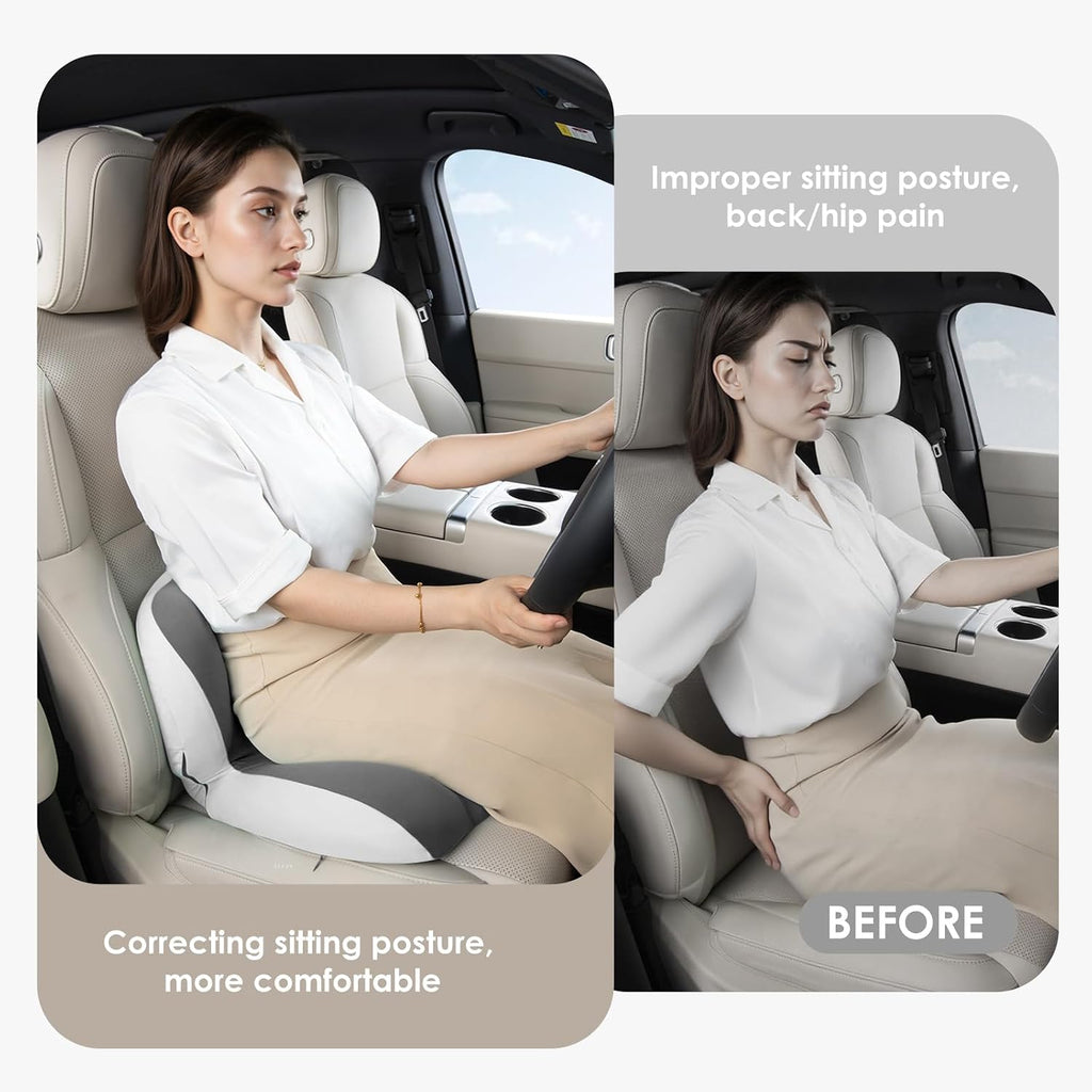 FLORICH Memory Foam Truck Seat Cushion, Car Seat Cushion and Lumbar Support Pillow for Office Chair, Ergonomic Back Support & Sciatica…