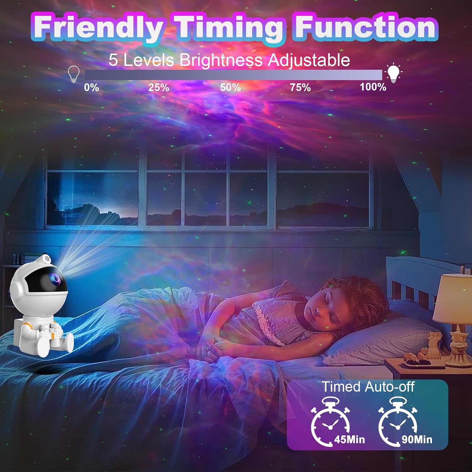 Space Future captain Astronaut Galaxy Night Light Projector for Bedroom - Star Lights Ceiling Projector with Remote Control & Timer,…
