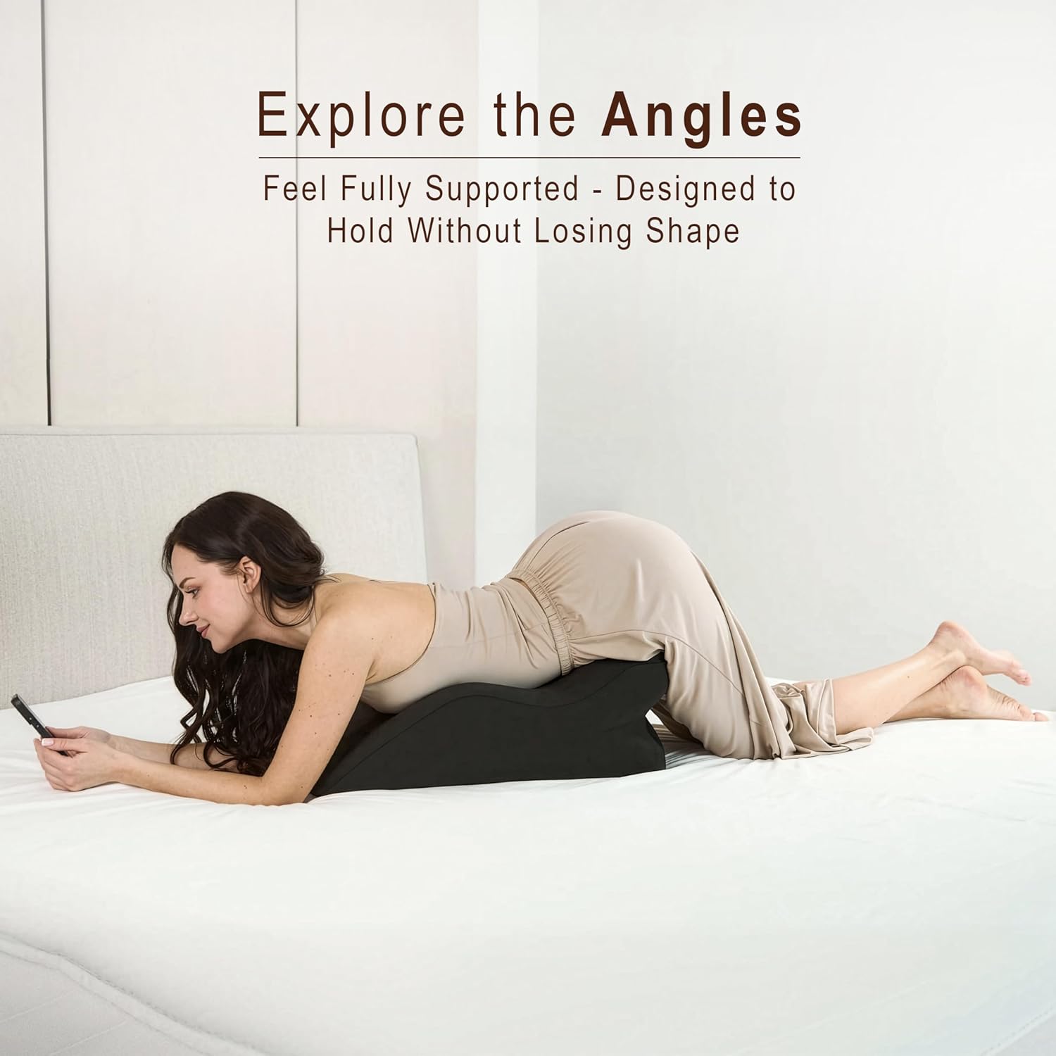 SYLLO Ergonomic Memory Foam Wedge Pillow | Multi-Functional 27° Angle Reading Pillow | Ideal Wedge Support for Back, Legs, Reading in Bed…