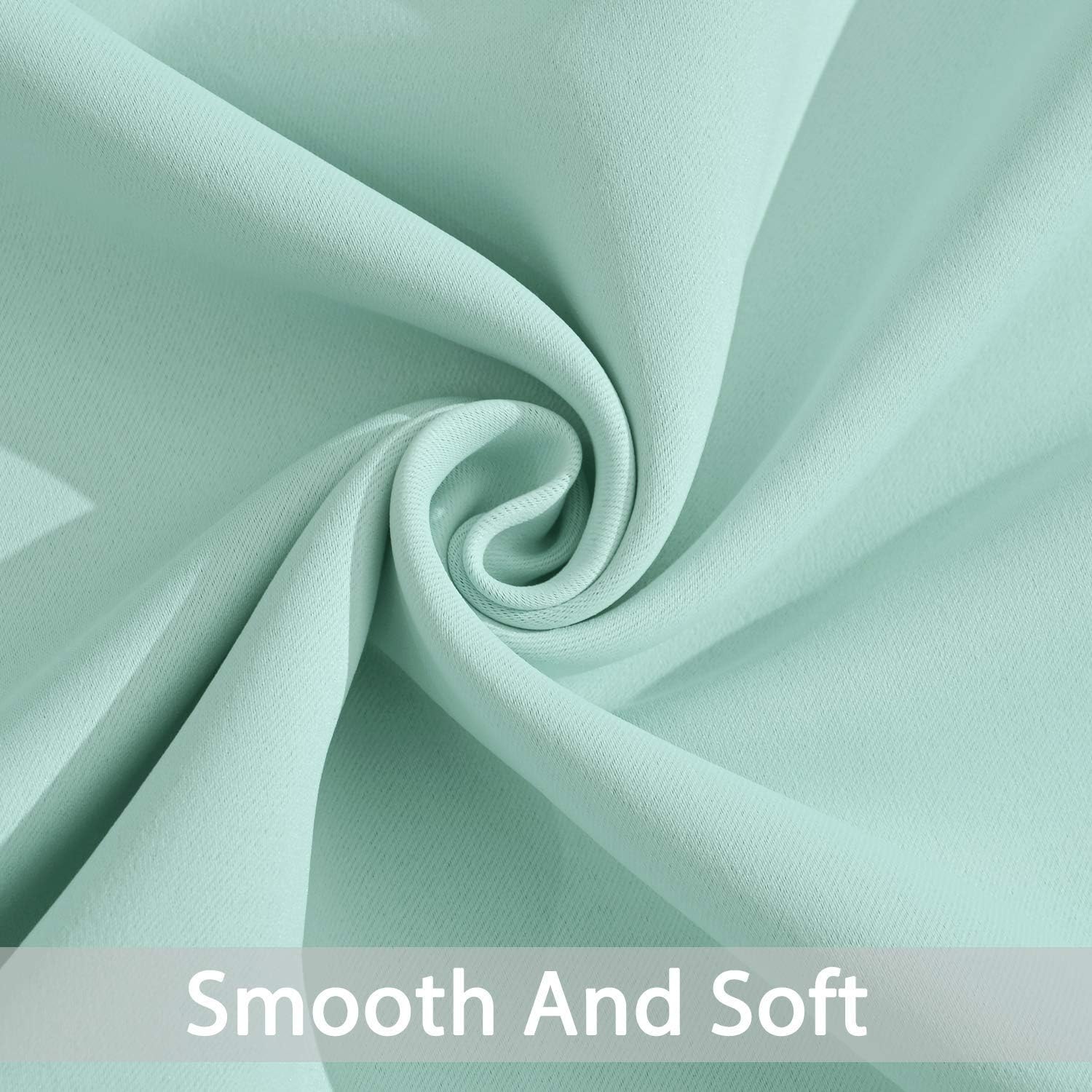 Yakamok Room Darkening Drapes Blackout Curtains Thermal Insulated Grommet Curtain Panels for Bedroom, 38W x 72L, Aqua, 2 Panels