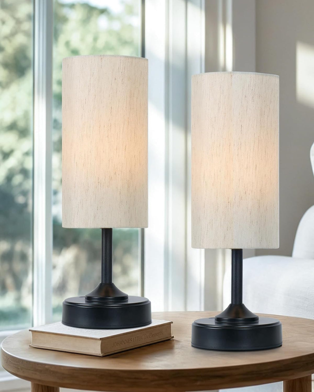 EZVALO 2-Pack Cordless Table Lamp, Ambient Light, Dimmable, Touch, Timer, 2700K, Decor, Portable, LED, Wireless, Rechargeable, Battery…