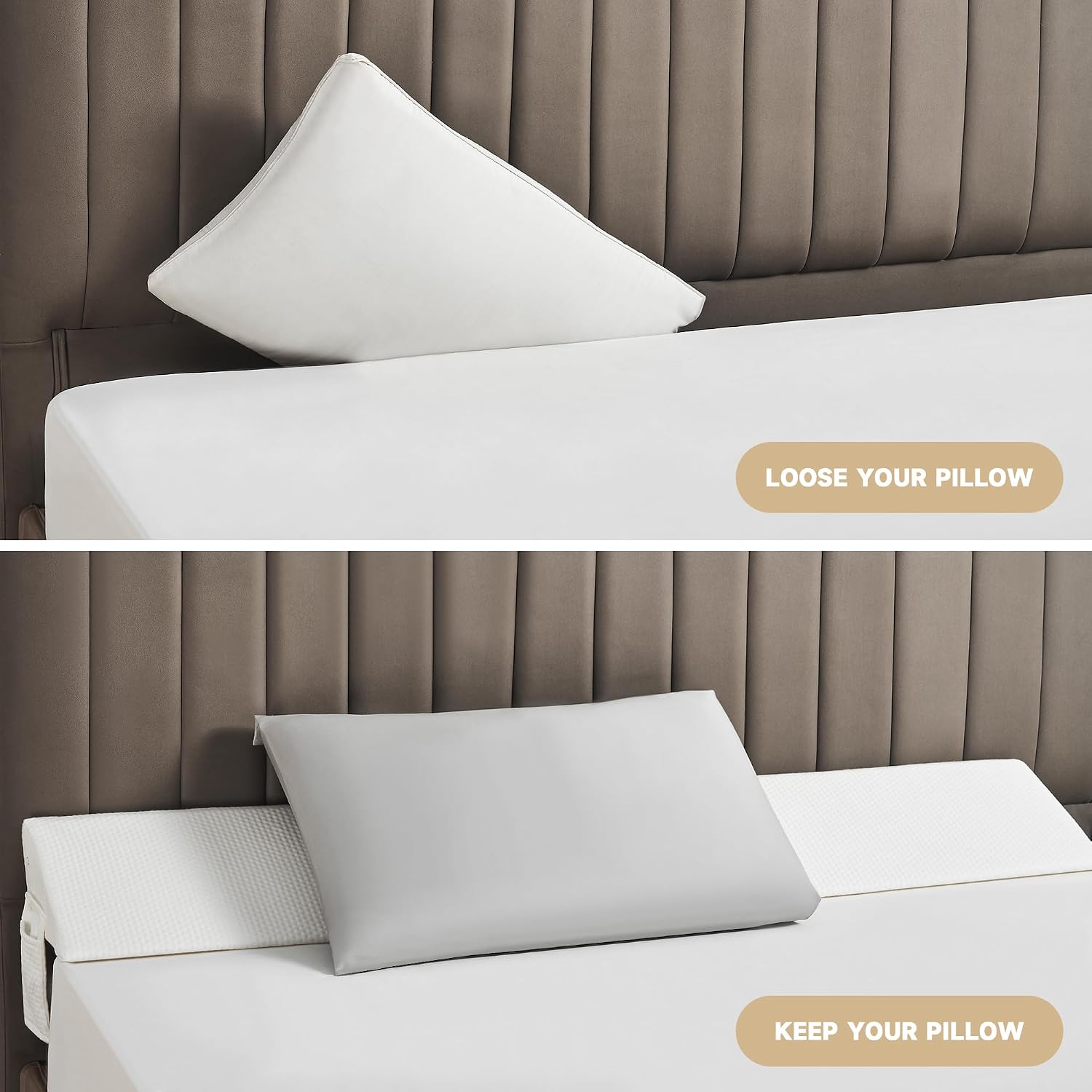 IFNOW Twin Size(40"x6"x10") Bed Wedge Pillow for Headboard, Mattress Gap Filler(0-8"), Bed Wedge for Gap Between Your Headboard and…