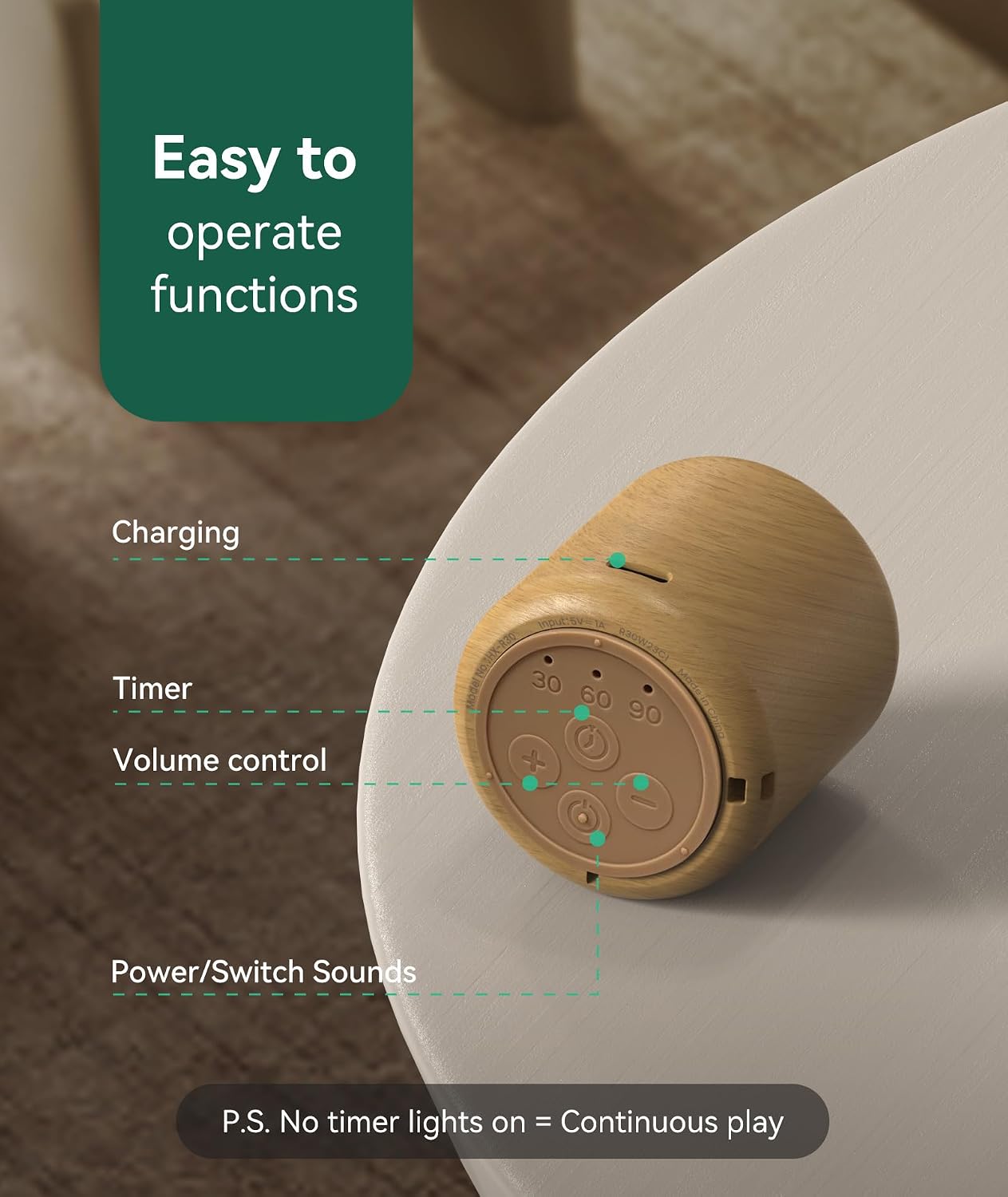 Portable Sound Machine - Travel White Noise Machine for Adults & Baby, 16 Relaxing Sounds, Timer & Rechargeable, Mini for Office, Hotel…