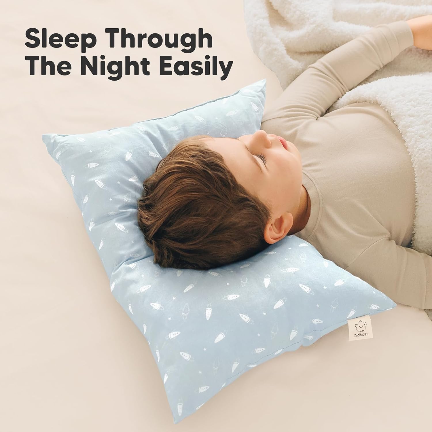 KeaBabies 2-Pack Toddler Pillows 2 Year Old to 5-13x18 Soft Organic Cotton Kids Pillow for Sleeping, Travel, School, Daycare, Nap…