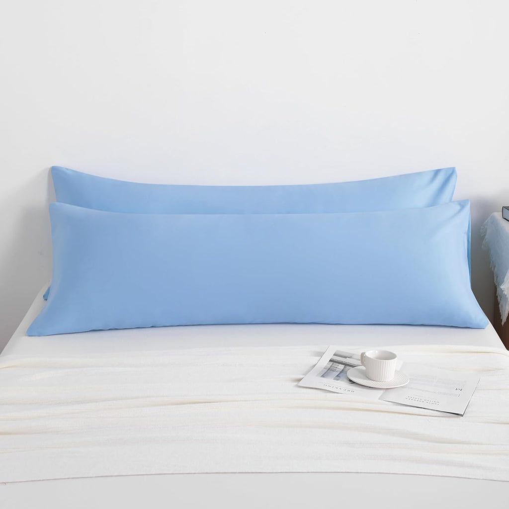 Ntbay Body Pillow Cases Set of 2, 2 Pack Brushed Microfiber 20x54 Pillow Cases, Soft, Wrinkle, Fade, Stain Resistant Sky Blue Pillow Cases…