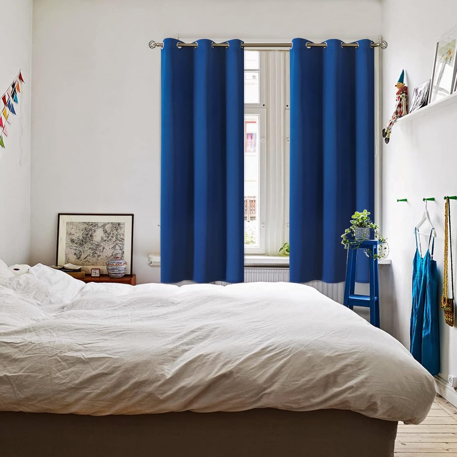 BGment Blackout Curtains for Bedroom - Grommet Thermal Insulated Room Darkening Curtains for Living Room, 42 x 72 Inch, 2 Panels, Royal Blu…