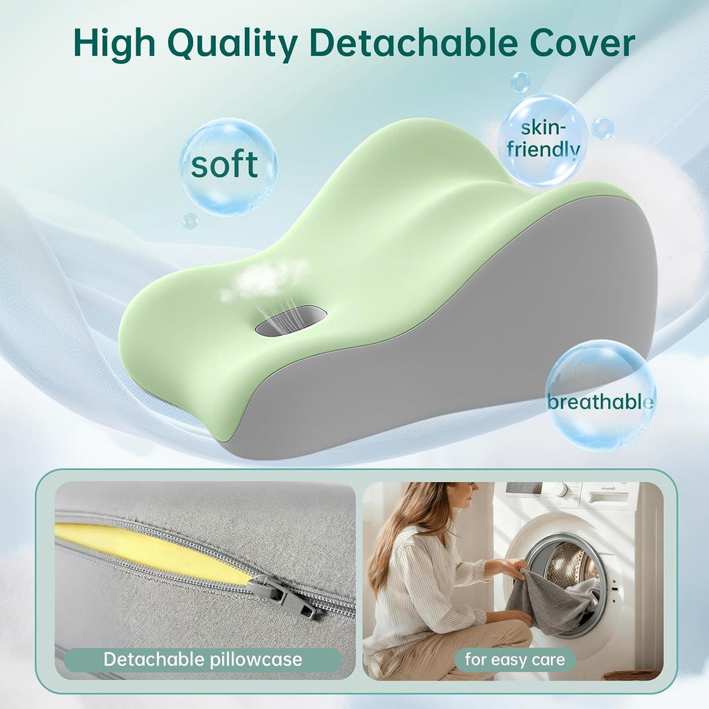 Memory Foam Wedge Pillow Intimacy Couples Pillow, Pregnant Ergonomic Contoured Position Pillow for Sleeping & Reading, Multi-Functional…