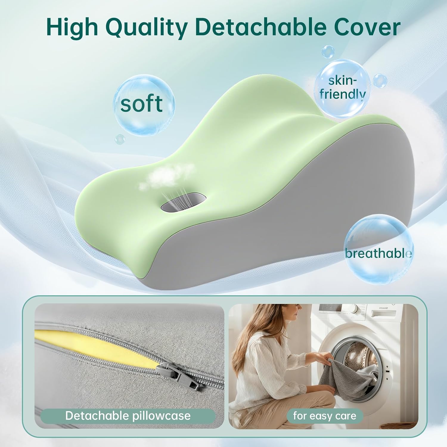 Memory Foam Wedge Pillow Intimacy Couples Pillow, Pregnant Ergonomic Contoured Position Pillow for Sleeping & Reading, Multi-Functional…