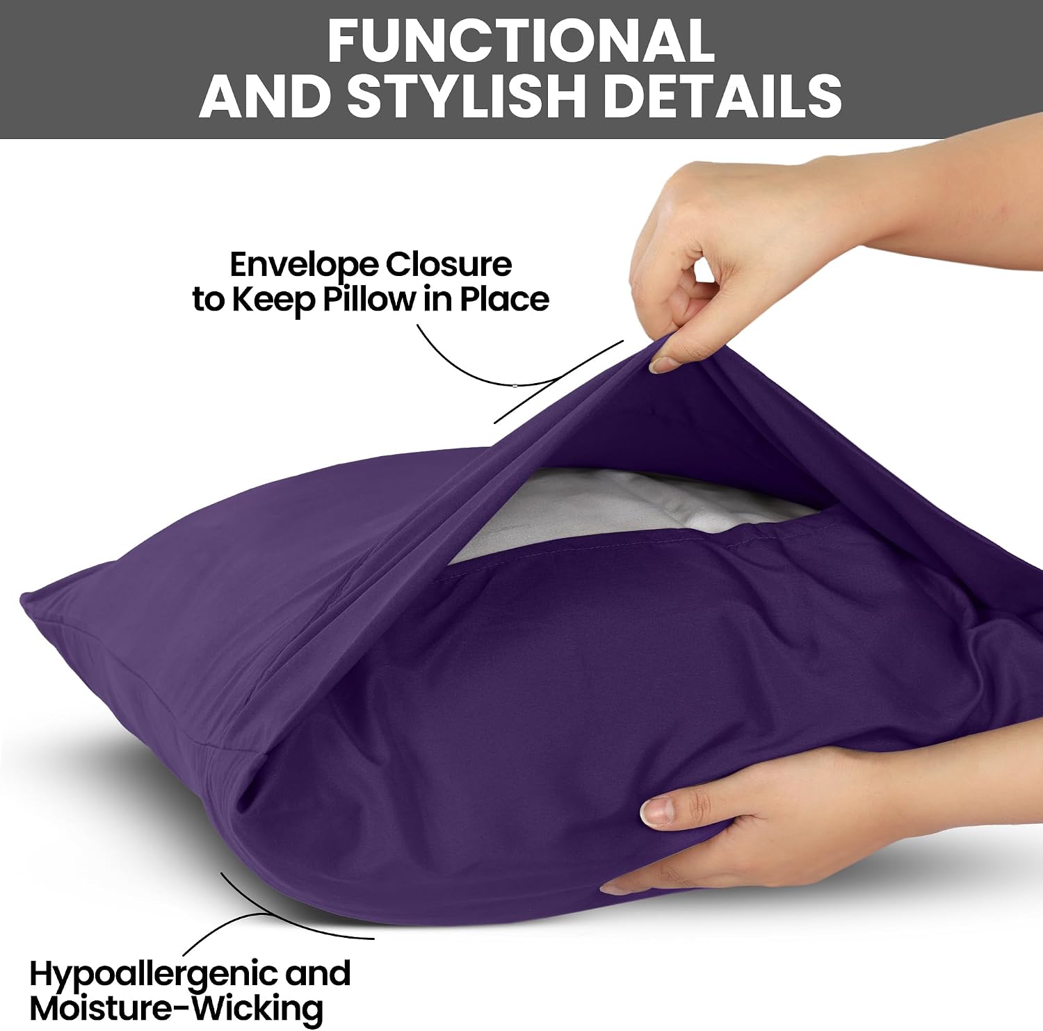 Utopiabedding Utopia Bedding Queen Pillow Cases - 2 Pack - Envelope Closure - Soft Brushed Microfiber Fabric - Shrinkage and Fade Resistant…
