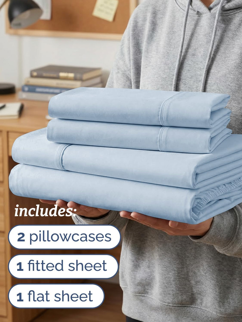Twin XL 4 Piece Sheet Set - Comfy Breathable & Cooling - Hotel Luxury Bedding for Women, Men, Kids, Teens & Children - 1 Flat & 1 Fitted…