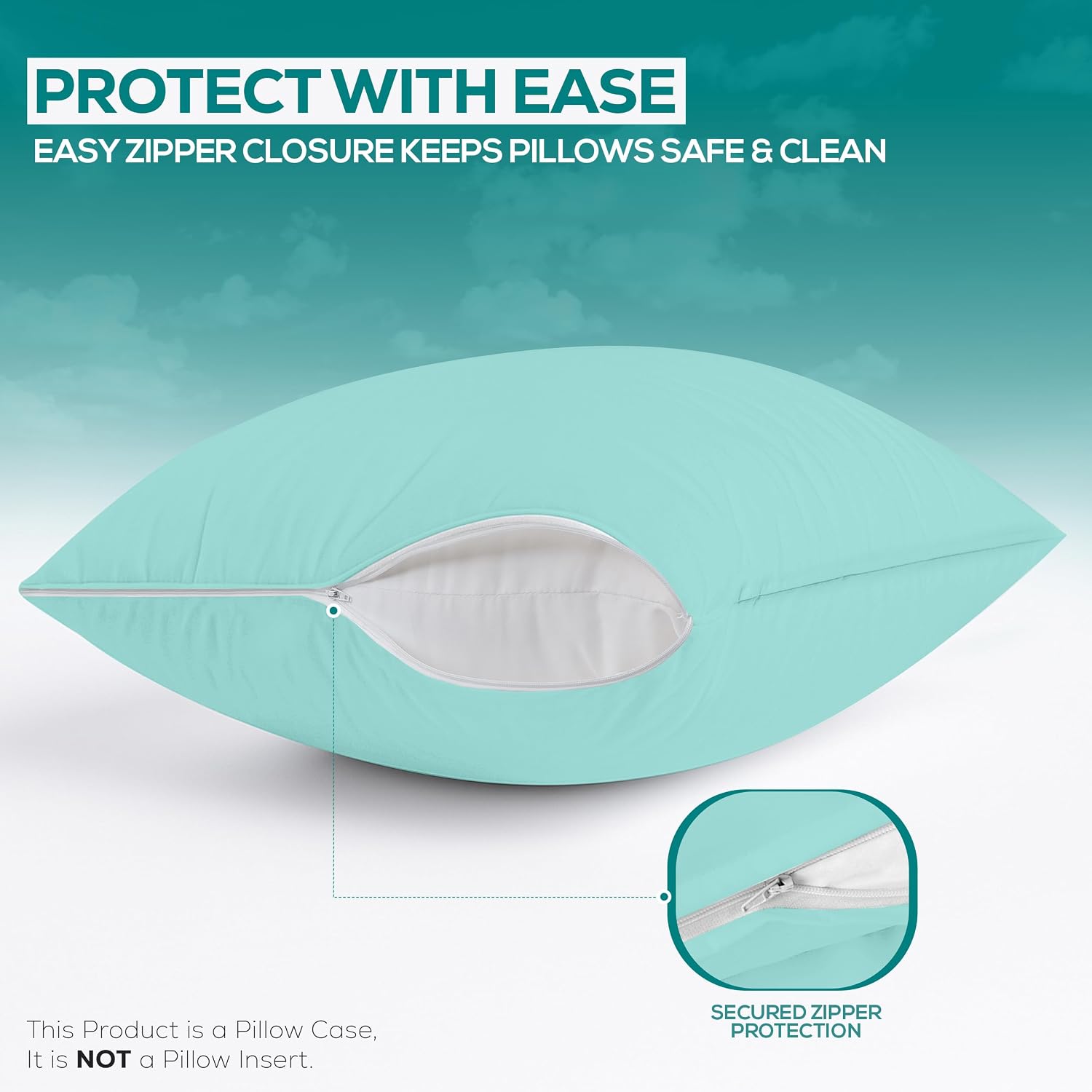 Utopiabedding Utopia Bedding 100% Waterproof Pillow Protectors with Zipper Queen Size (Set of 2), Bed Bug and Dust Mite Proof Zippered Pill…