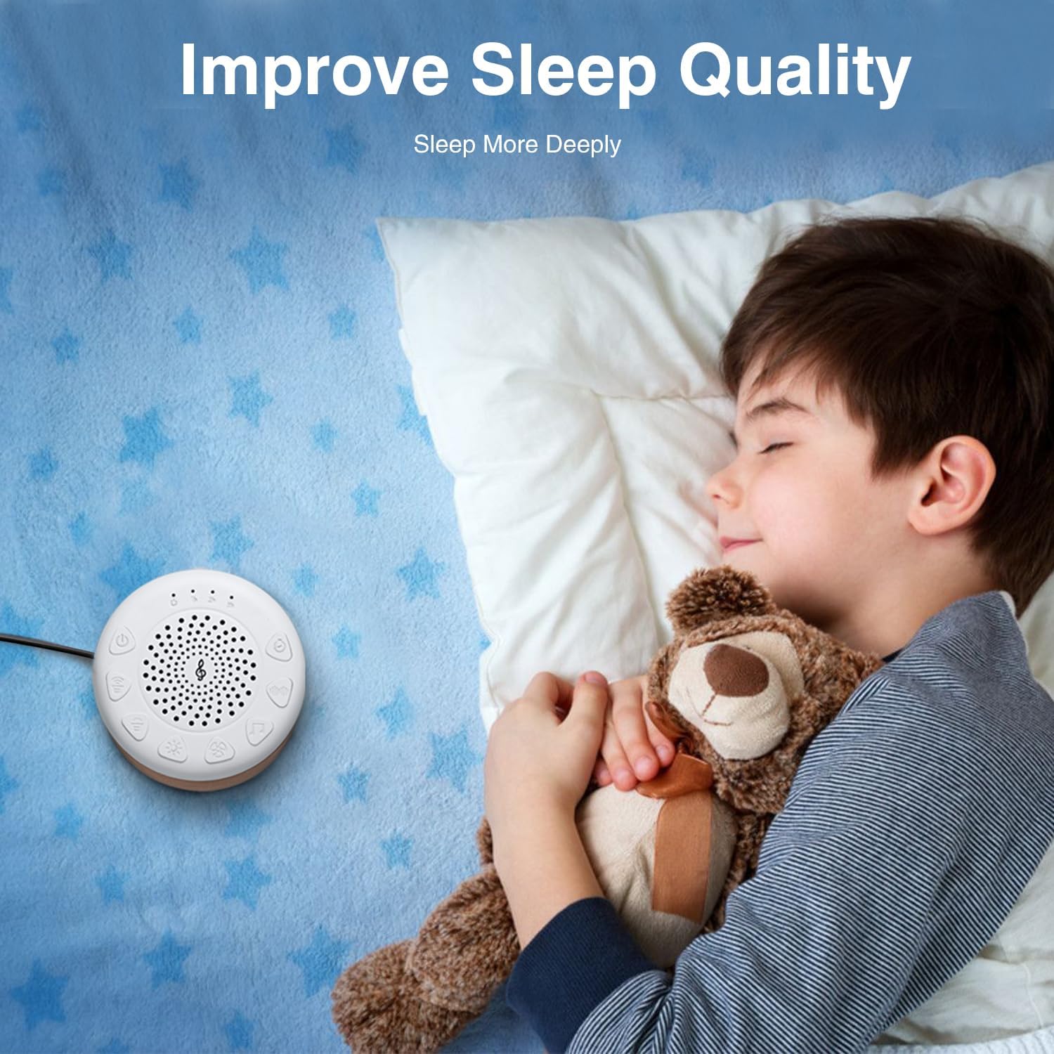 Monerr Solid Wood White Noise Sound Machine for Baby Adults Kids Sleep Sound Machine with 24 Soothing Sounds 8 Colors Night Light Timer Set…