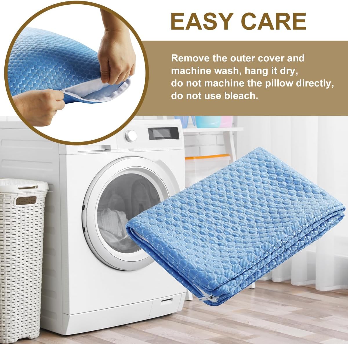 Ivellow Travel Pillow Camping Pillow for Sleeping Cooling Shredded Memory Foam Pillow Compressible Compact Medium Firm, Breathable Soft Cove…