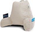 Nestl Reading Pillow with Shredded Memory Foam, Luxe Cut Plush Back Pillow for Sitting Up in Bed, Back and Arms Adjustable Support for…