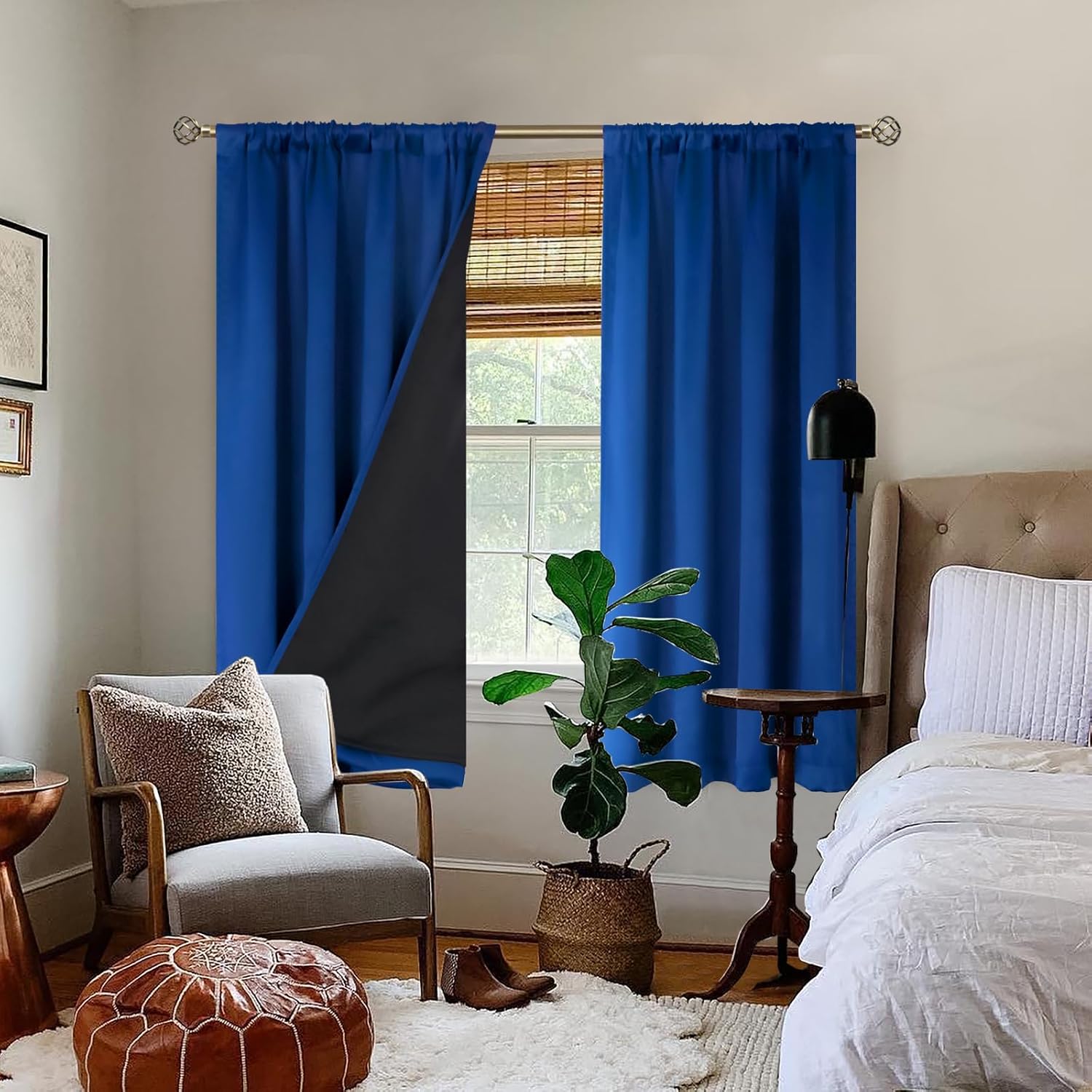 BGment 100% Blackout Curtains for Bedroom 63 Inch Length, Rod Pocket with Thermal Insulated Liner Full Room Darkening Curtains for Living…