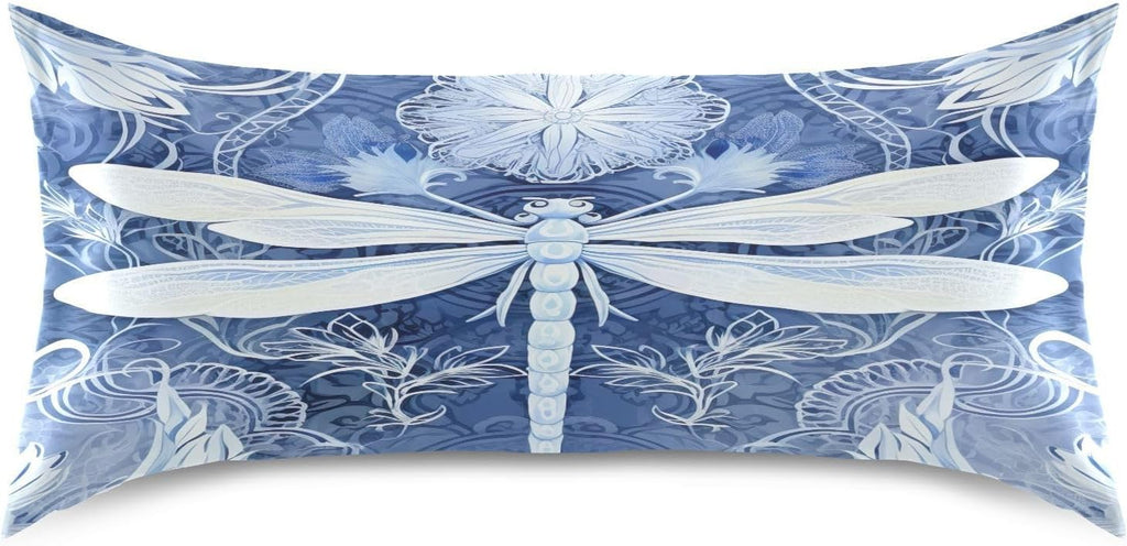 YETTASBIN Dragonfly Satin Pillowcase, Soft Breathable Silk Pillow Case with Envelope Closure for Hair and Skin, Queen Size 30 x 20 Inch