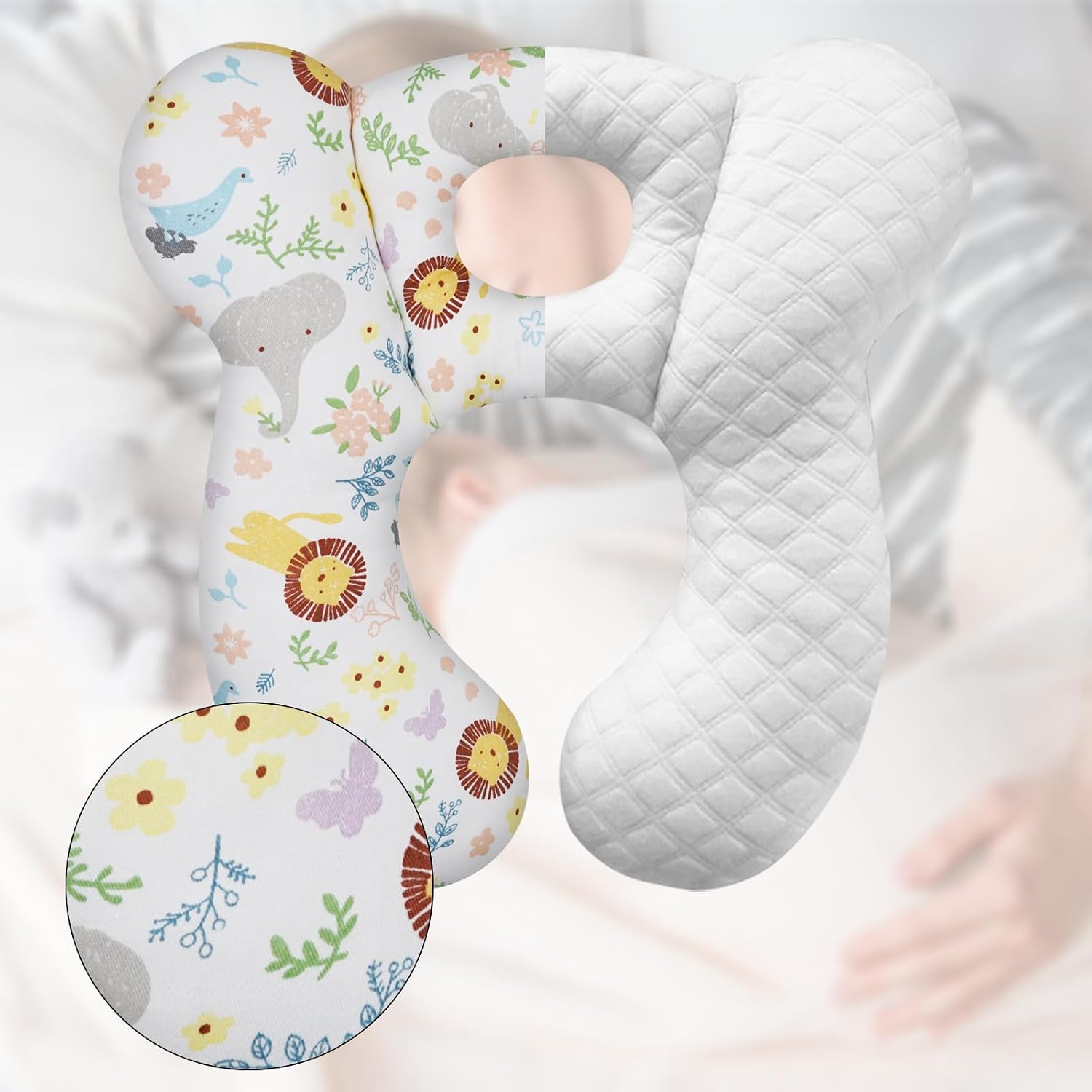Baby Travel Pillow, Upgrade U-Shape Infant Pillow for Car Seat Pushchair and Stroller, Soft Comfortable Rest Cushion for Kids Newborn and…