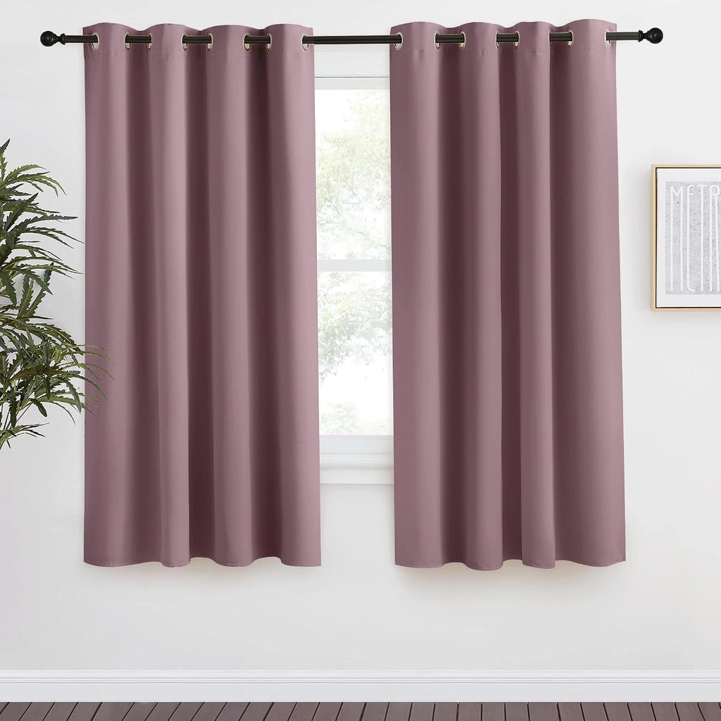NICETOWN Kitchen Blackout Window Curtain Panel, Dry Rose, 1 Panel, 55 by 68 inches Long, Home Fashion Thermal Insulated Solid Grommet…