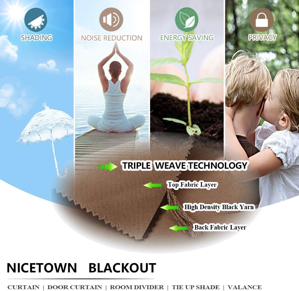 NICETOWN Room Darkening Curtain Blackout Drape Window Treatment Thermal Insulated Solid Grommet Blackout Curtain/Drape for Bedroom (1…