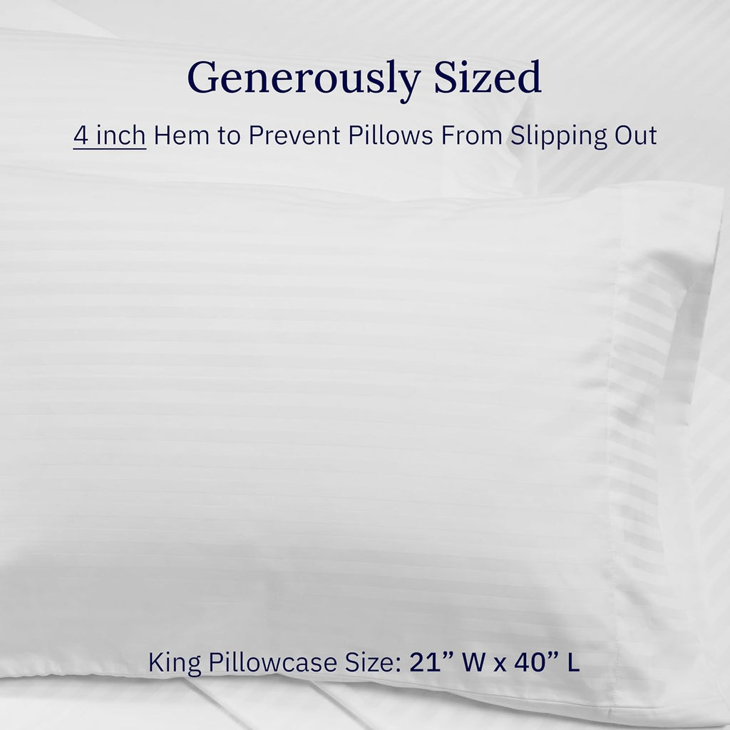 CaliforniaDesignDen California Design Den King Size Pillowcase Set - 400 Thread Count, 100% Cotton Sateen, Set of 2 Pillow Covers, Soft and…