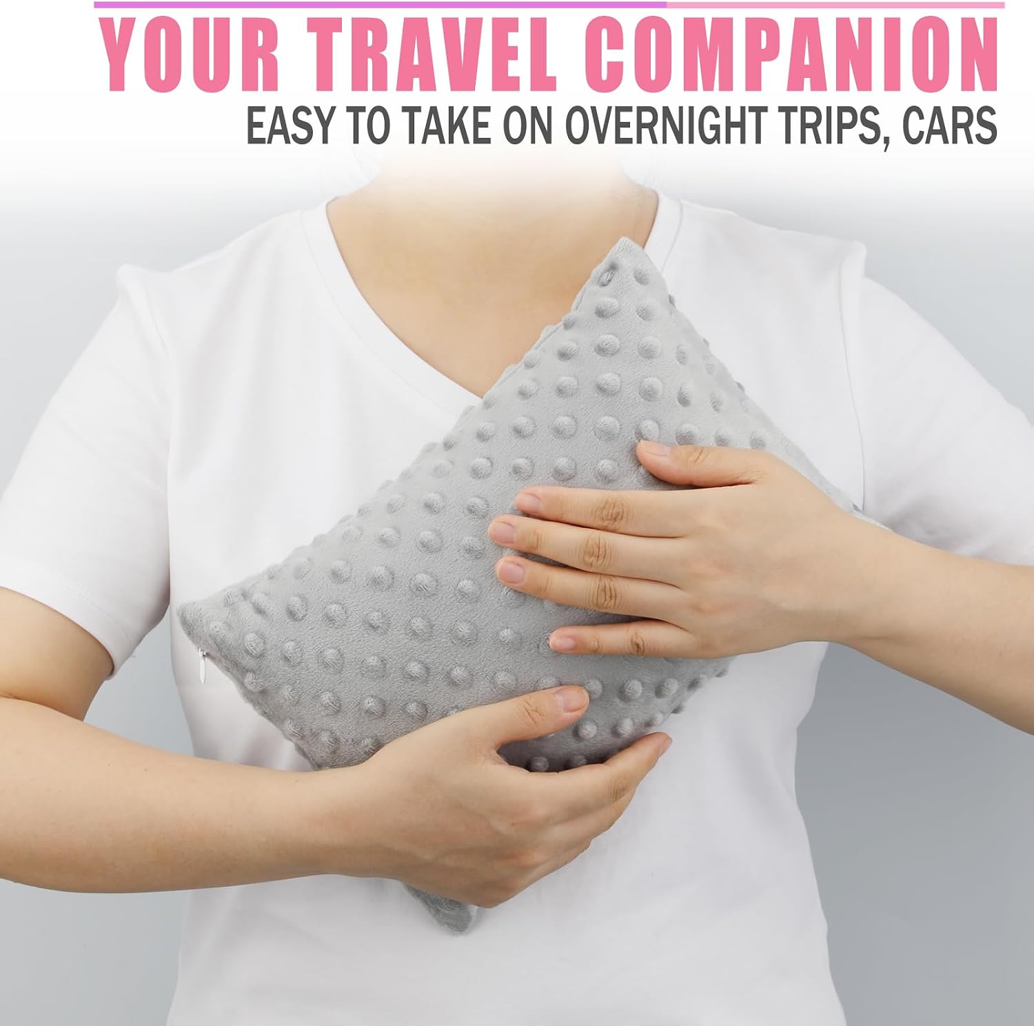 BNRendles Small Neck Pillow for Recliner Chair Neck Support Pillows Plump Adjustable Filling Nap Airplane Sleeping Little Cushion Minky Dot…