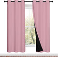 Nicetown Crystal Pink Full Shade Curtain Panels, Pair of Energy Smart & Noise Blocking Out Blackout Drapes for Dining Room Window, Thermal…