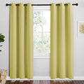 NICETOWN Paler Yellow Room Darkening Curtains for Kitchen, Set of 2, 42 inches Wide by 78 inches Long, Window Treatment Thermal Insulated…