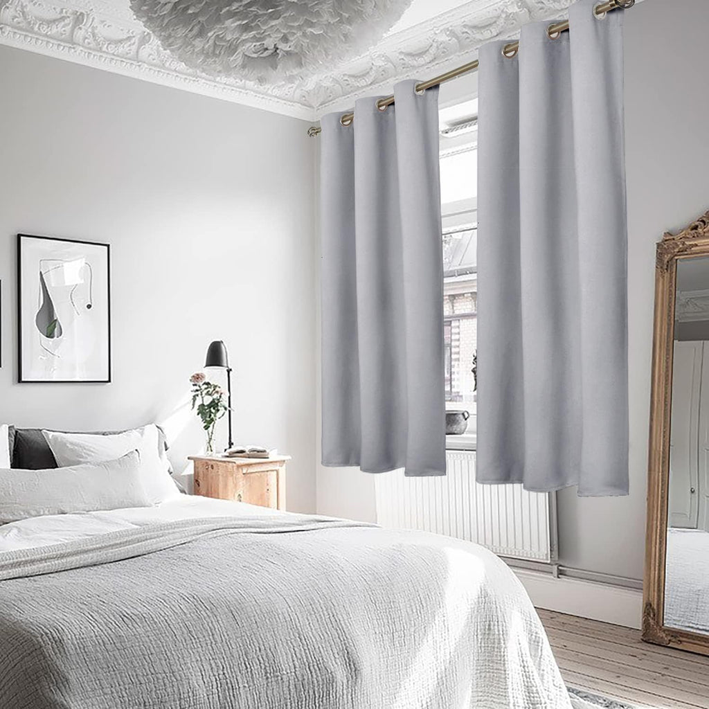 YoungsTex Light Grey Blackout Curtains 63 Inch Length for Bedroom - Thermal Insulated Window Drapes with Grommet Room Darkening for Kids Li…