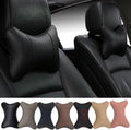 Professinalcaraccessories Car Neck Pillows Both Side Pu Leather 2pieces Pack Headrest Fit for Most Cars Filled Fiber Universal Car Pillow (…