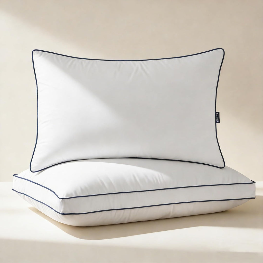 DOWNCOOL Goose Down Bed Pillows King Size Set of 2, Pillow Soft Support for Side, Back or Stomach Sleepers, for Better Sleep Experience…