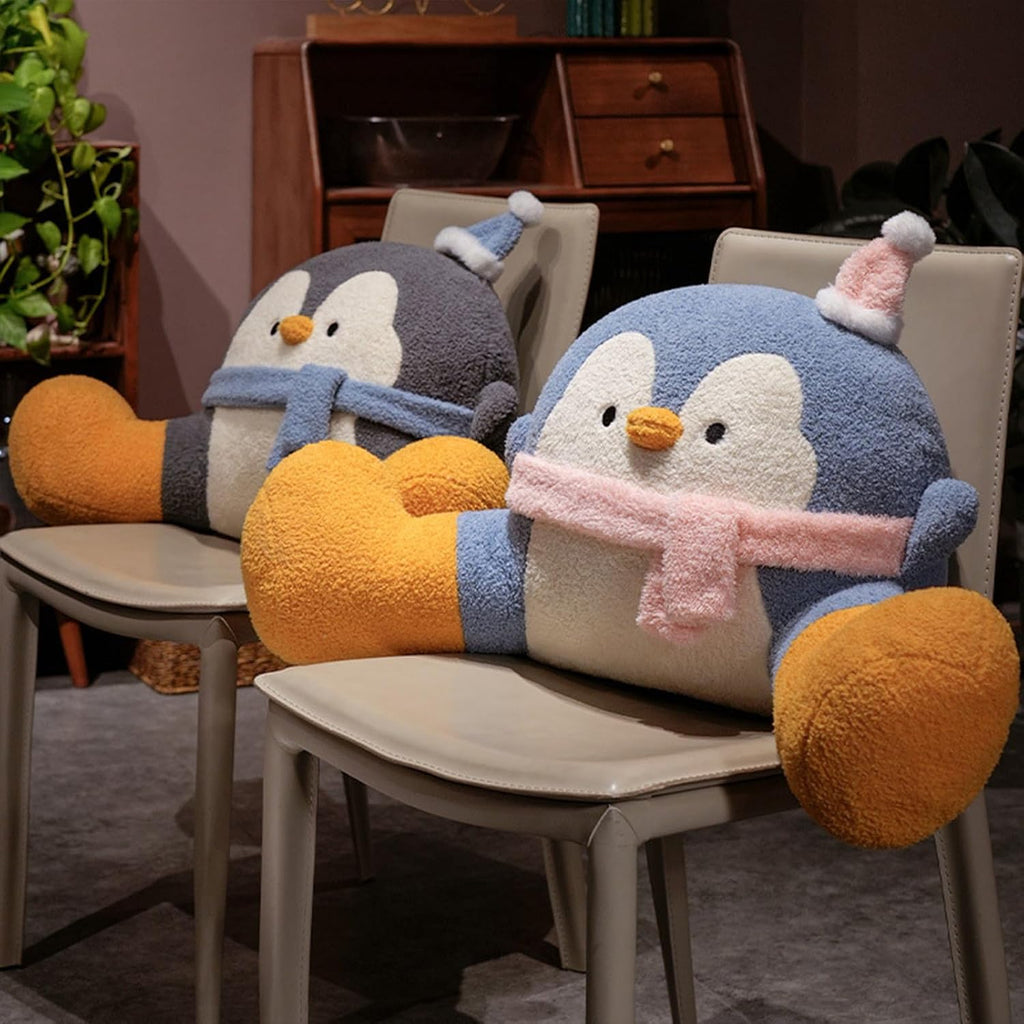 WLLYXUS Reading Pillow for Bed, Backrest Pillow for Sitting in Bed, Back Support Cushion, Penguin Reading Pillow for Sofa (Blue, L: 31…