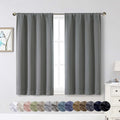 WelvetBLK Light Grey Room Darkening Curtains for Bedroom Living Room 45 Inch Length 2 Panels Set, Soft Solid Thermal Insulated Rod Pocket S…