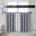 Simplebrand Ava Silver Grey Short 36 Inches Blackout Curtain 2 Panels Set, Half Window Rod Pocket Privacy Curtain Tiers for Kitchen, Curtai…