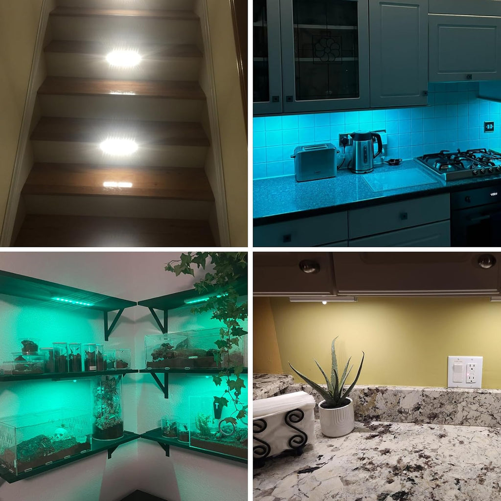 SZOKLED 58-LED Under Cabinet Lighting Wireless, RGB Motion Sensor Night Lights, Magnetic Under Cabinet Lights for Kitchen, Shelf, Stair…