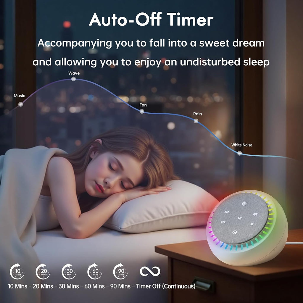 DreamSky Sound Machine for Sleep, White Noise for Sleeping Adults & Baby, Brown Noise Fan for Office Privacy & Noise Canceling, 26 Sounds…