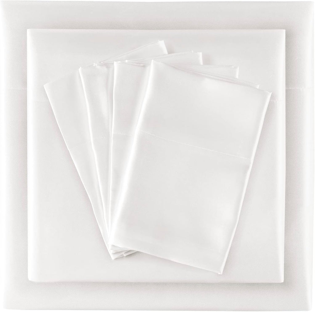 Madisonpark Madison Park Essentials Satin Sheet Set Luxury and Silky with Natural Sheen, Elastic 14" Pocket fits up to 16" Mattress, All Ar…