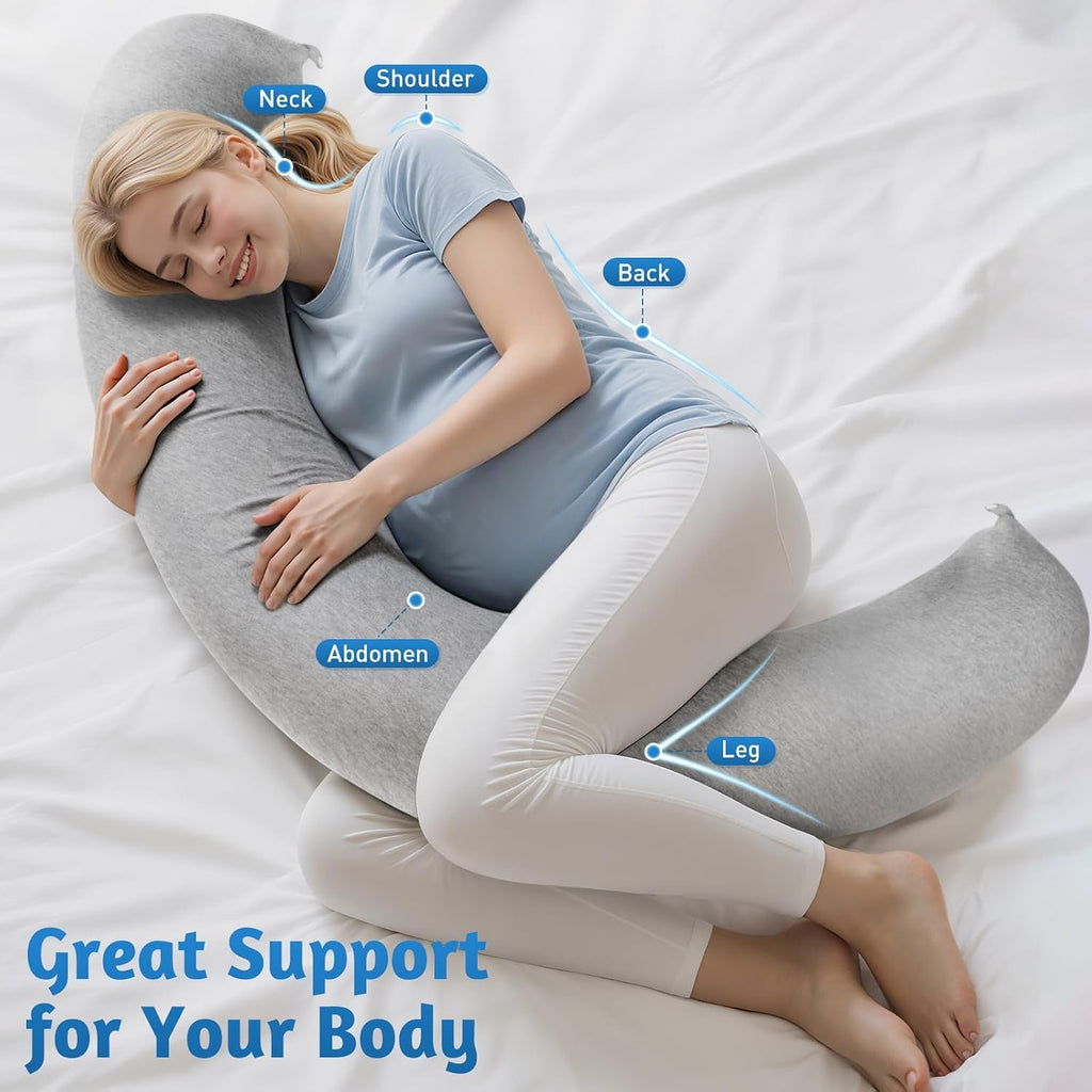SweetSlubr Body Pillow, Pregnancy Pillows for Sleeping, C-Shaped Maternity Pillow for Pregnant Women with Adjustable Firmness, Full Body…