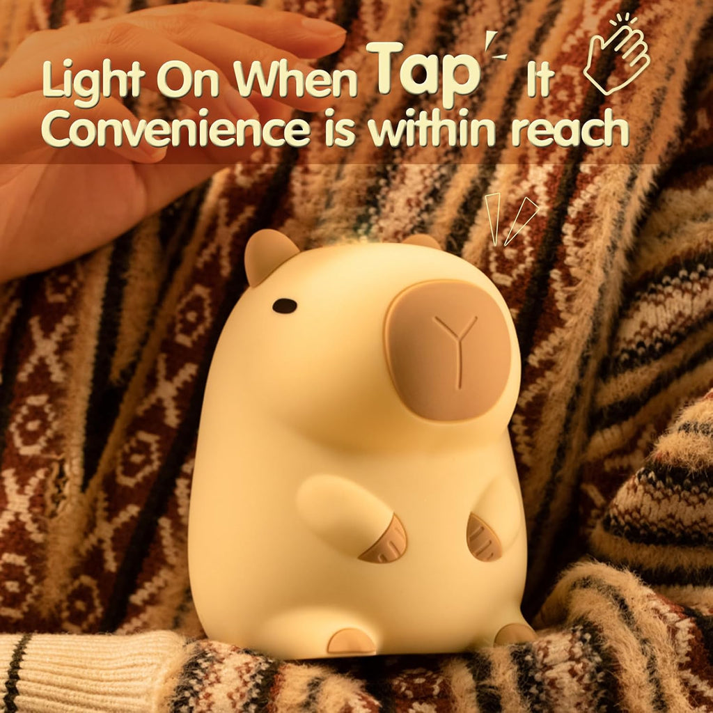 Atsuinightlight ATSUI Cute Capybara Night Light, LED Squishy Novelty Animal Lamp, Food Grade Silicone, 2 Level Dimmable, Breastfeeding Nurs…